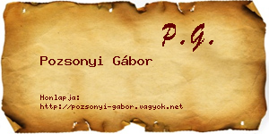 Pozsonyi Gábor névjegykártya