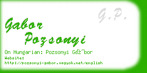 gabor pozsonyi business card